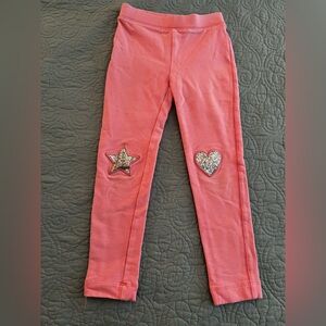 J.CREW CREWCUTS GIRLS PINK KNEE PATCHES ELASTIC WAIST STRETCH LEGGINGS Sz 6